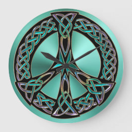 Reloj de señas de la paz del nudo celta verde sabi