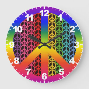 Reloj de señas de paz retro vintage con números