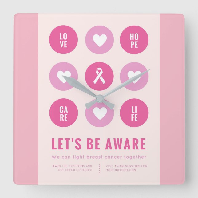 Reloj de sensibilización sobre el cáncer de mama (Anverso)