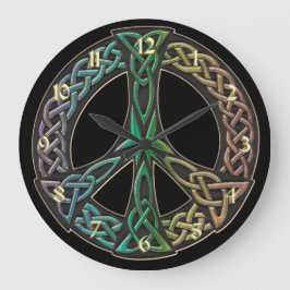 Reloj de signos de paz con nudo celta arco iris