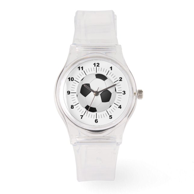 Reloj de silicona rosa de la pelota de fútbol feme (Anverso)