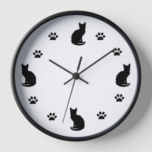 Reloj de silueta de gato