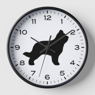 Reloj de Silueta de la Raza de Perro Briard