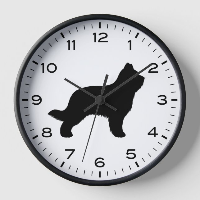 Reloj de Silueta de la Raza de Perro Briard (Anverso)