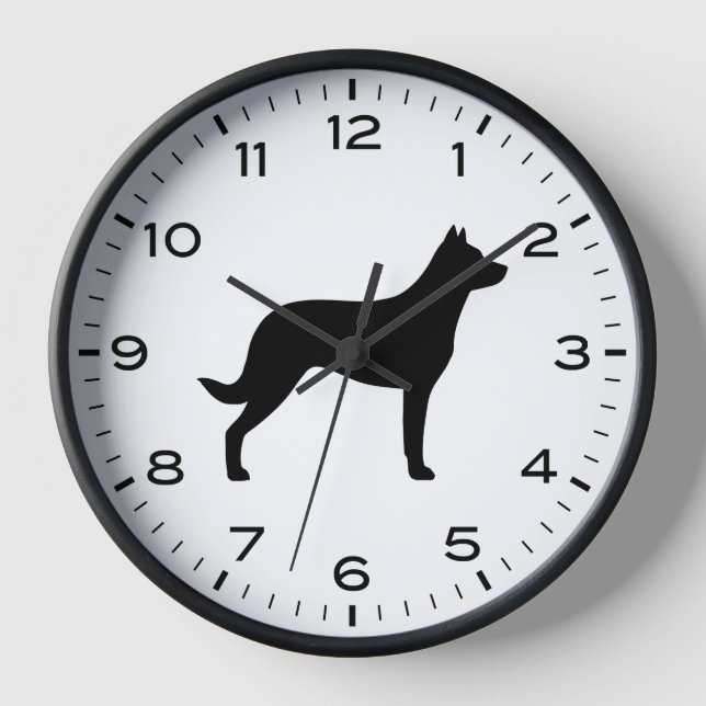 Reloj de silueta de raza de perro (Anverso)