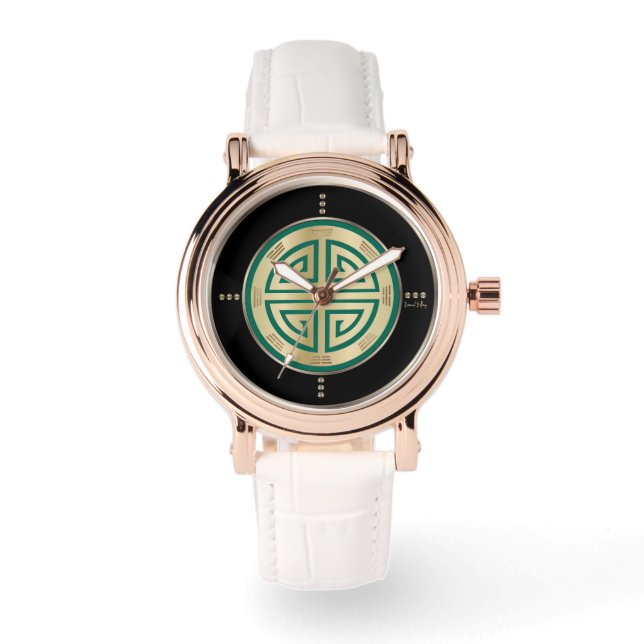 Reloj de símbolo de lujo Gold Feng Shui (Anverso)