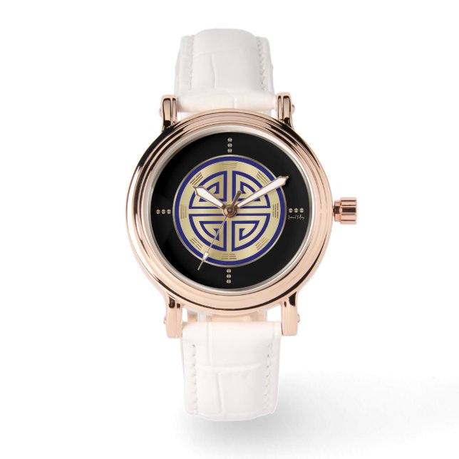 Reloj de símbolo de lujo Gold Feng Shui (Anverso)