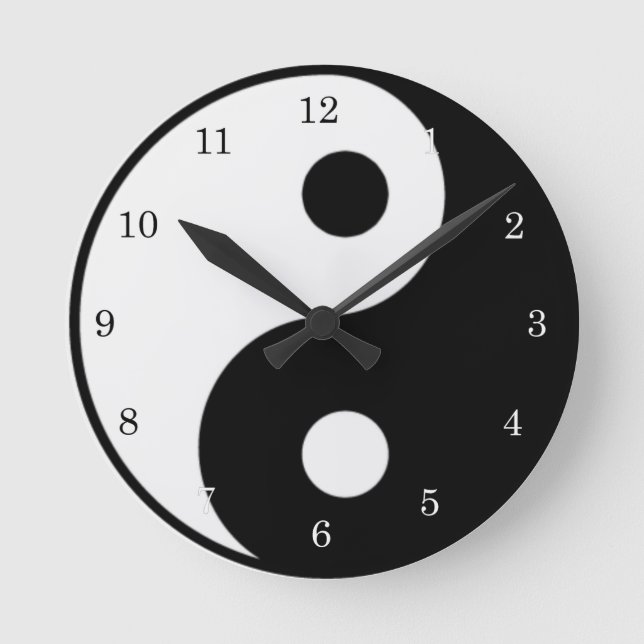 Reloj de símbolos blanco y negro Yin Yang (Anverso)