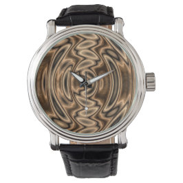 Reloj de suaves de abstrato marrón y negro