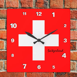 Reloj de Suiza, hogar patriótico, bandera suiza