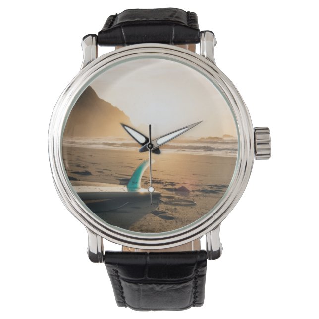 Reloj de surf. Atardecer, playa, mar (Anverso)