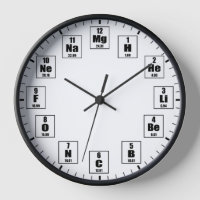 Reloj de tabla periódica de números atómicos de el