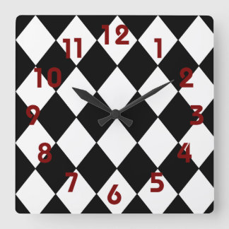 Reloj de tablero de cheques en blanco y negro