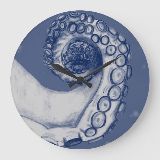 Reloj de Tentáculo de Octopus Náutico Azul y Plata (Anverso)