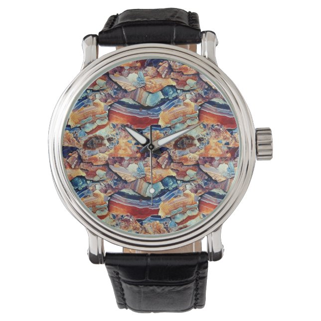 Reloj de textura de sedimentación geológica (Anverso)