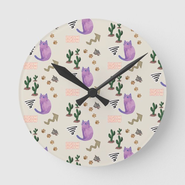 Reloj de tiempo de gato Kitten Meow (Anverso)