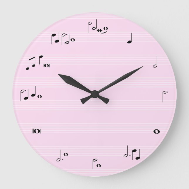 Reloj de tiempo de la música - rosa claro femenino (Anverso)