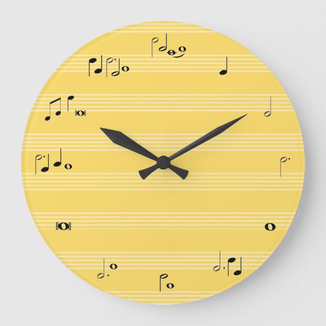 Reloj de tiempo de la nota de la música - amarillo (Anverso)