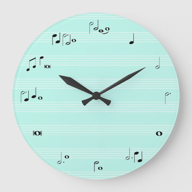 Reloj de tiempo de música - azul de menta pastel (Anverso)