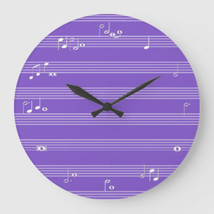 Reloj de tiempo de nota musical - púrpura