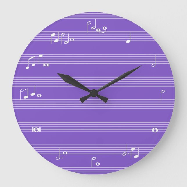 Reloj de tiempo de nota musical - púrpura (Anverso)
