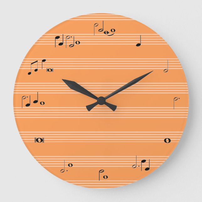 Reloj de tiempo del músico - naranja y blanco (Anverso)