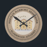 Reloj de tienda de Kraft Beekeeper con 3 colmenas<br><div class="desc">Hace un buen regalo para tu apicultor favorito. Perfecto para colgar en su taller detrás de la mesa del mercado de los agricultores.</div>