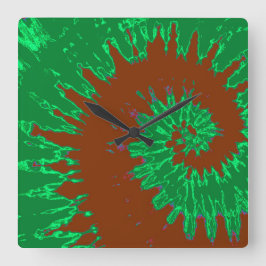 Reloj de tinte de espiral verde y marrón