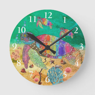 Reloj de tortugas marinas de color y color