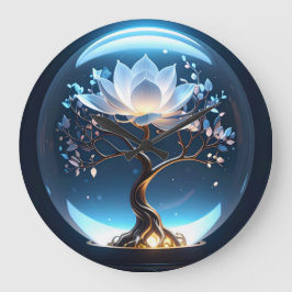 Reloj de tranquilidad de Lotus Globe brillante