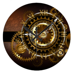 Reloj de vapor con engranajes antiguos