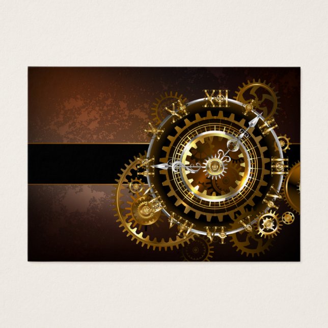 Reloj de vapor con engranajes antiguos (Frente)