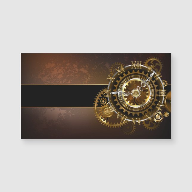 Reloj de vapor con engranajes antiguos (Anverso)