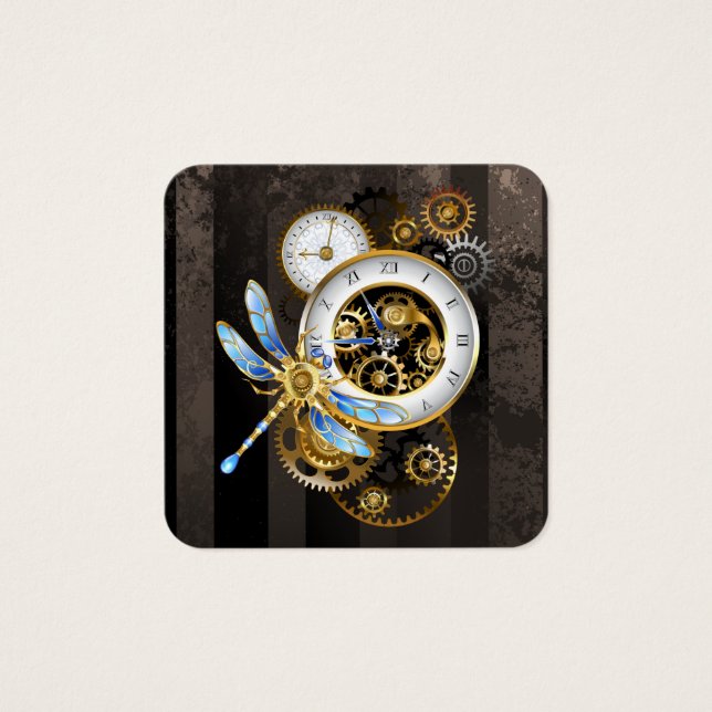Reloj de vapor con libélula mecánica (Anverso)