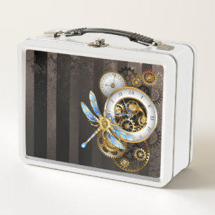 Reloj de vapor con libélula mecánica