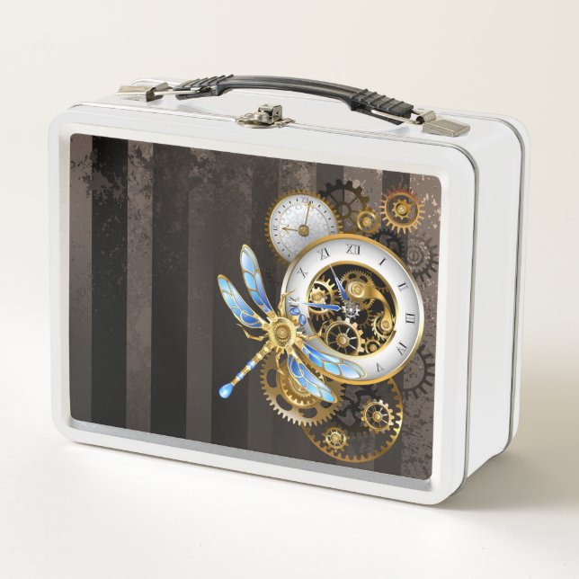 Reloj de vapor con libélula mecánica (Anverso)
