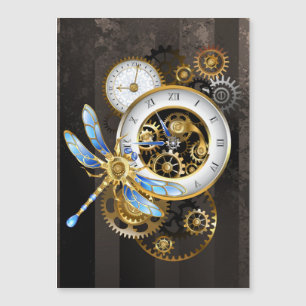 Reloj de vapor con libélula mecánica
