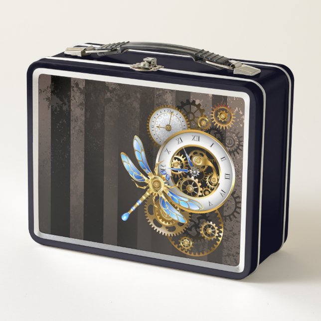 Reloj de vapor con libélula mecánica (Anverso)