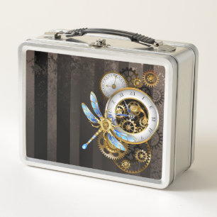 Reloj de vapor con libélula mecánica