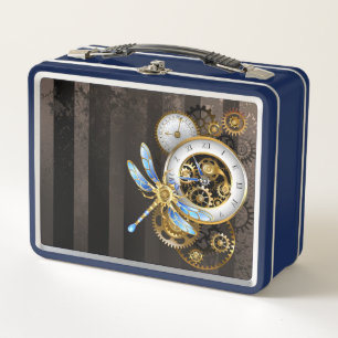 Reloj de vapor con libélula mecánica