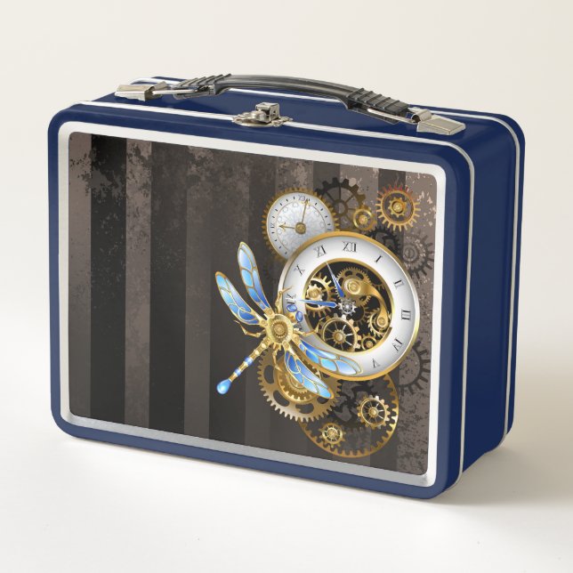 Reloj de vapor con libélula mecánica (Anverso)