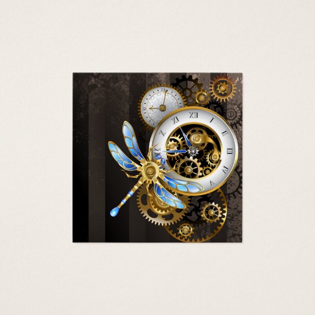Reloj de vapor con libélula mecánica (Anverso)