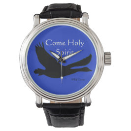 Reloj de "Ven Espíritu Santo" de oca salvaje (azul