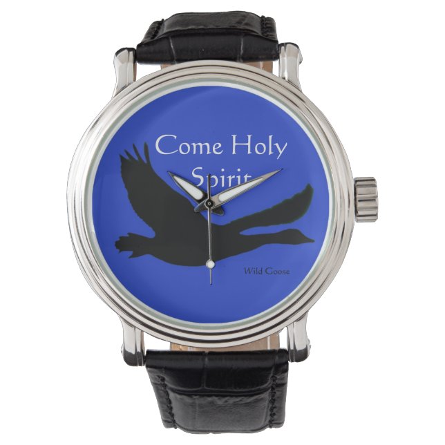 Reloj de "Ven Espíritu Santo" de oca salvaje (azul (Anverso)