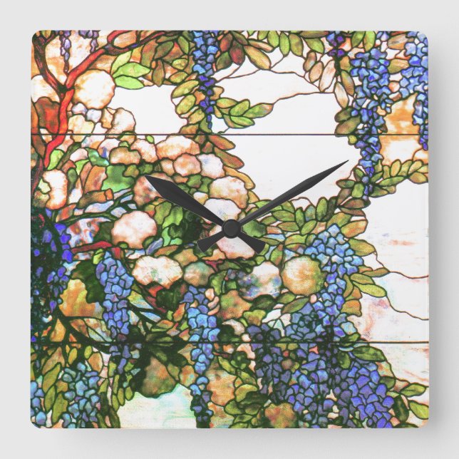 Reloj de vidrio manchado de vintage (Anverso)