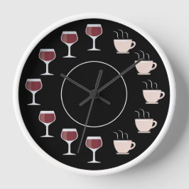 Reloj de vino y café divertido