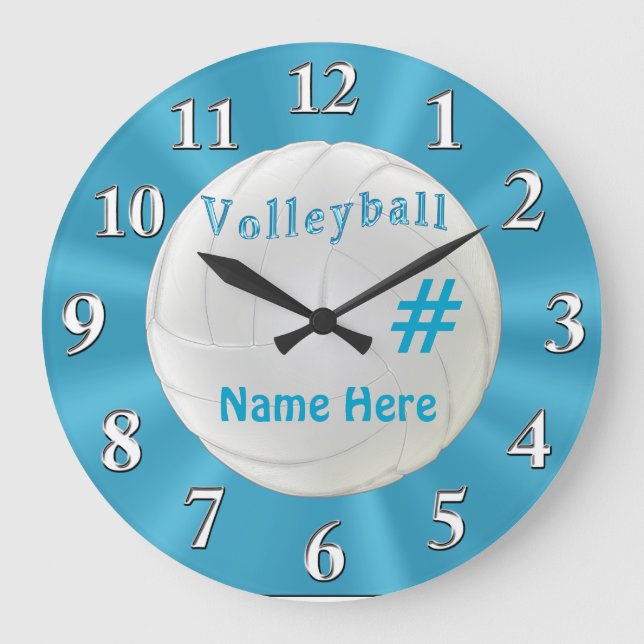 Reloj de VOLEIBOL turquesa con NOMBRE y NÚMERO (Anverso)