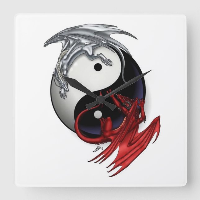 Reloj de Yin Yang: Dragones del fuego y del hielo (Anverso)