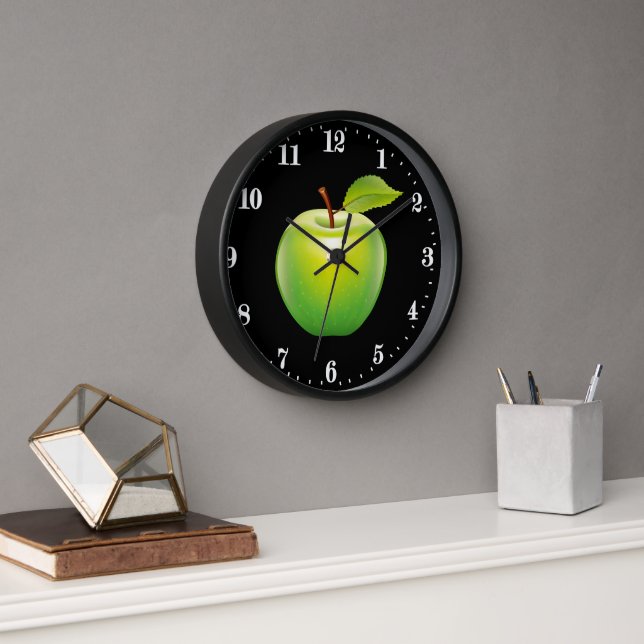 Reloj Decoración de la cocina de manzana verde (Oficina)