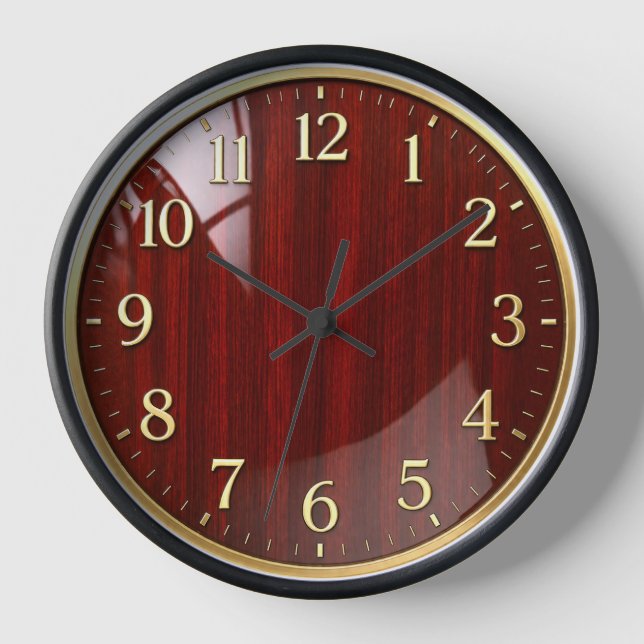 Reloj decorativo de madera roja de caoba (Anverso)